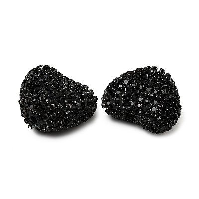 Sparkling Acrylic Heart Beads with Rhinestone Embellishment LS-OACR-NH0001-02B-08-1