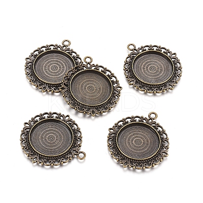 Tibetan Style Pendant Cabochon Settings LS-TIBEP-R129-AB-FF-1
