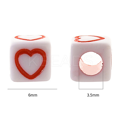 Craft White Acrylic Beads SACR-YW0001-14-1