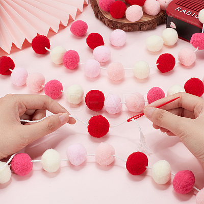 Wool Felt Ball Garland Colorful Pom Pom AJEW-WH0258-717A-1