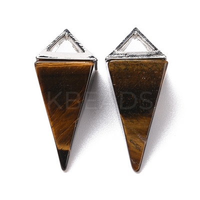 Natural Tiger Eye Pendants G-E577-01P-01-1
