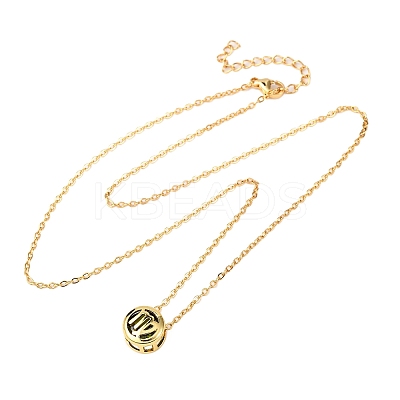 Brass Pave Cubic Zirconia Birth Stone Constellation Pendant Cable Chain Necklaces NJEW-D334-01G-01-1