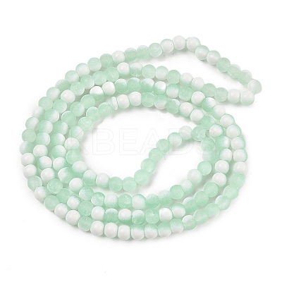 Frosted Crackle Glass Beads Strands GLAA-U001-8mm-M01-1