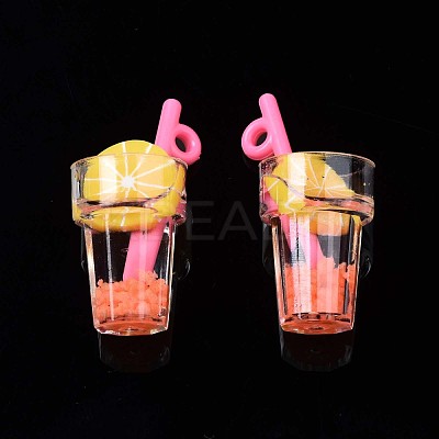 Imitation Fruit Tea Resin Pendants X-CRES-S359-31F-1