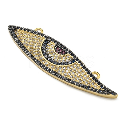 Rack Plating Brass Micro Pave Cubic Zirconia Connector Pendants KK-Z063-34G-1