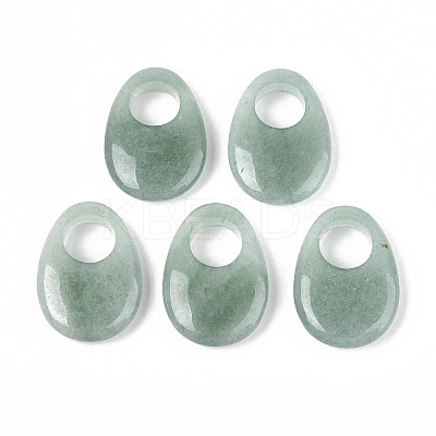 Natural Green Aventurine Large Hole Pendants G-N348-06B-05-1