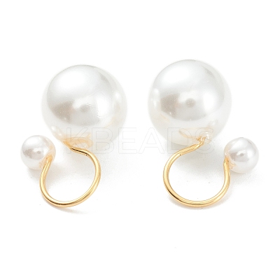 Plastic Imitation Pearl Cuff Earrings X-EJEW-G283-06-1