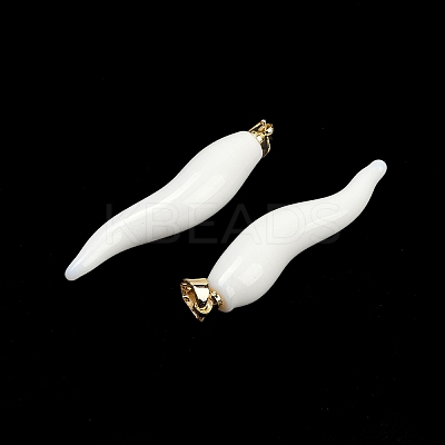 Handmade Lampwork with Brass Pendants KK-Q095-02A-06-1