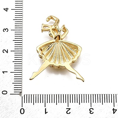 Rack Plating Brass Micro Pave Cubic Zirconia Pendants KK-D343-14G-D-1
