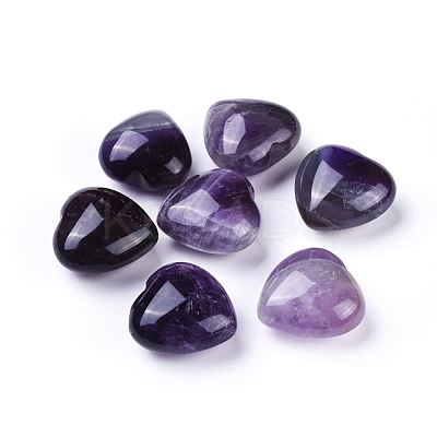 Natural Amethyst Heart Love Stone G-K290-15-1