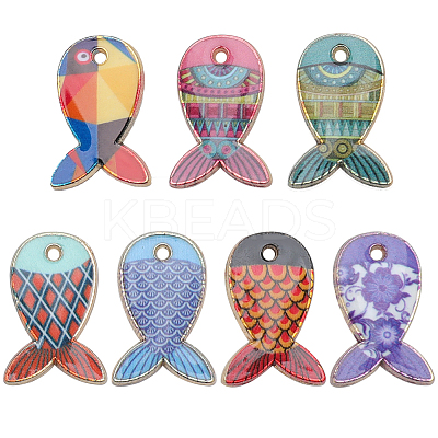 42Pcs 7 Style Rack Plating Alloy Pendants FIND-SC0005-76-1