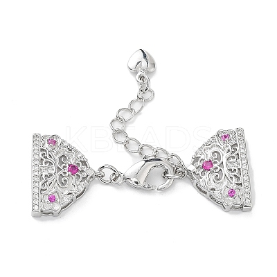 Brass Micro Pave Cubic Zirconia Chain Extender with Glass KK-G474-10P-02-1