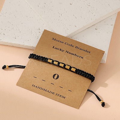 Morse Code Style Stainless Steel Braided String Bracelets for Woman Men PW-WGCCBF0-10-1