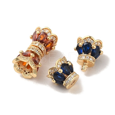 Rack Plating Brass Cubic Zirconia Glass Pendants KK-S368-03G-1