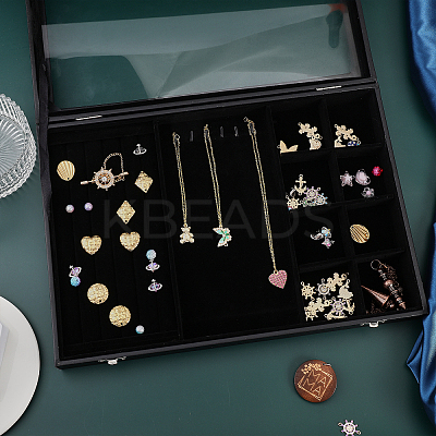 Rectangle PU Leather Covered with Plastic Jewelry Presentation Boxes CON-WH0089-21A-1