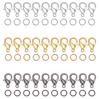 180Pcs 3 Colors Iron Open Jump Rings IFIN-FH0001-52-1