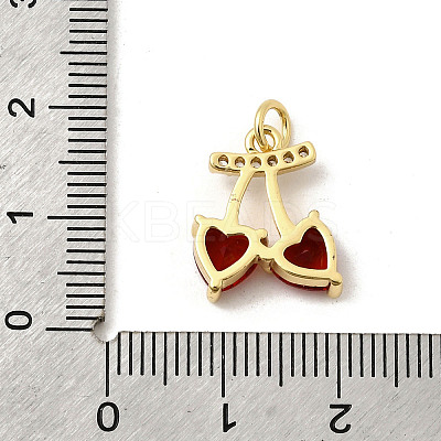 Brass Micro Pave Cubic Zirconia Pendants KK-K302-18G-1