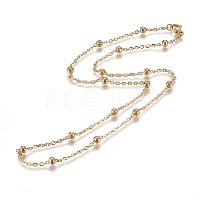 304 Stainless Steel Cable Chain Necklaces NJEW-L159-08A-G-1
