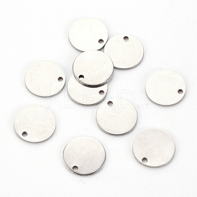 Non-Tarnish 201 Stainless Steel Stamping Blank Tag Pendants X-STAS-T058-12mm-P-1