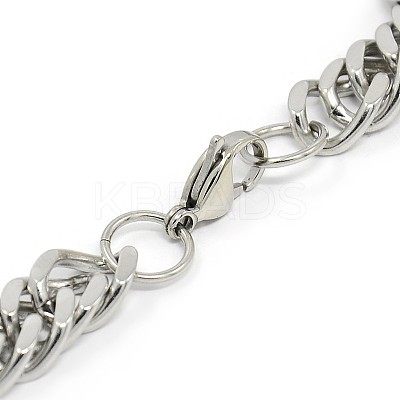 Tarnish Resistant Fashionable 304 Stainless Steel Cuban Link Chain Bracelets STAS-A028-B064P-1