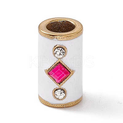 Golden Tone 304 Stainless Steel Cubic Zirconia European Beads LS-STAS-E179-17G-01-1