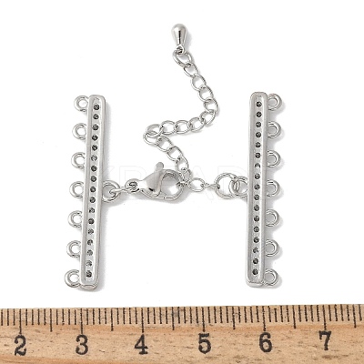 Brass Clear Cubic Zirconia Chain Extender KK-F893-10P-1