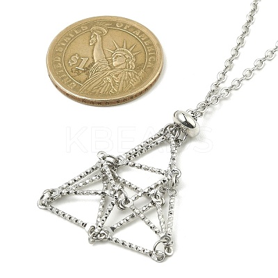 Tarnish Resistant 304 Stainless Steel Cable Chain Macrame Pouch Empty Stone Holder for Pendant Necklaces Making NJEW-TA00118-02-1