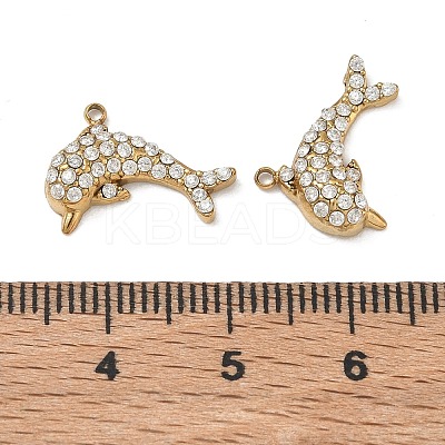 304 Stainless Steel Micro Pave Clear Cubic Zirconia Pendants CU-CBAF0F8-01C-G-1