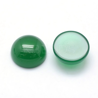 Natural Dyed & Heated Green Onyx Agate Cabochons G-P393-R42-12mm-1