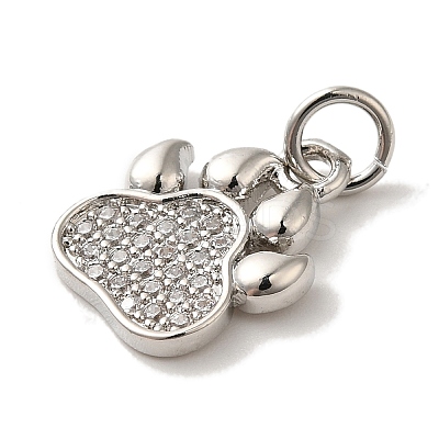 Rack Plating Brass Micro Pave Cubic  Zirconia Pendants KK-U027-16P-1