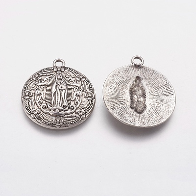 Alloy Lady of Guadalupe Pendants PALLOY-A20033-AS-FF-1