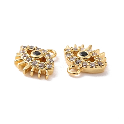Eye Brass Micro Pave Cubic Zirconia Charms KK-G435-22G-1