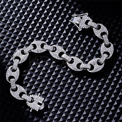 Hip-hop Alloy Micro Pave Cubic Zirconia Link Chain Bracelets for Women LS-KD4183-2-1