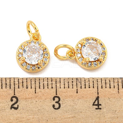 Brass Micro Pave Clear Cubic Zirconia Pendants KK-P275-30G-1