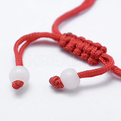 Natural Myanmar Jade/Burmese Jade Braided Bead Bracelets X-BJEW-F307-02-1