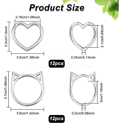 24Pcs 2 Style Alloy Linking Rings FIND-BC0003-32-1