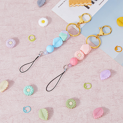 Baking Paint Zinc Alloy Knitting Stitch Marker Rings DIY-DC0002-21-1