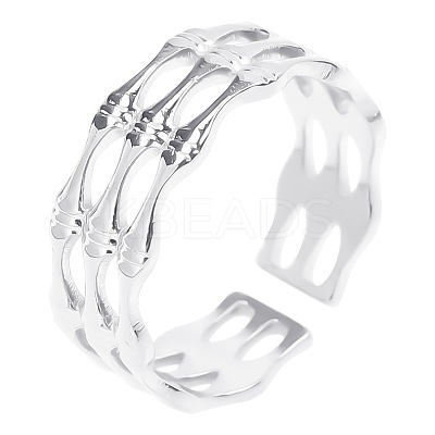304 Stainless Steel Open Cuff Rings YQ8518-1-1