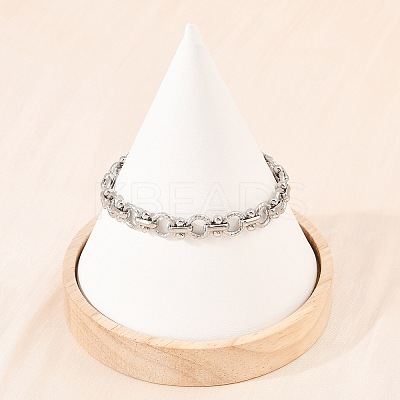 304 Stainless Steel Link Chain Bracelets for Women BJEW-H207-01D-P-1
