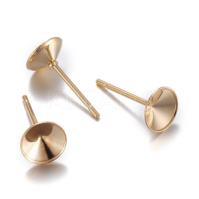304 Stainless Steel Post Stud Earring Settings X-STAS-L238-082E-G-1