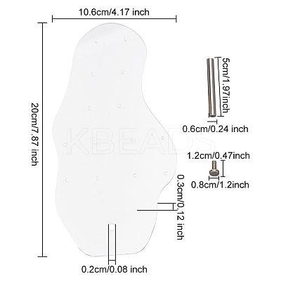 Transparent Acrylic Slant Back Earring Display Stands EDIS-WH0016-046-1
