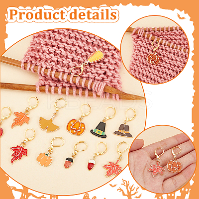 24Pcs 12 Styles Alloy Enamel Pendant Decorations HJEW-PH01903-1