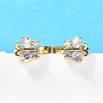 Butterfly Brass Hoop Earrings EJEW-S256-04B-G-1