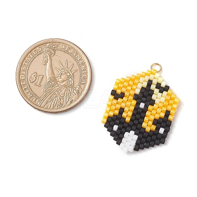 Hallowen Theme Glass Seed Beaded Pendants PALLOY-MZ00873-02-1