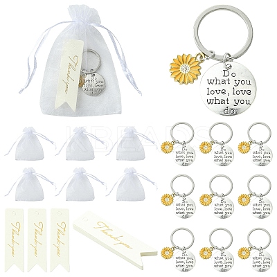 Alloy Enamel Flower Keychains KEYC-YW00209-1