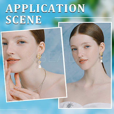 4 Pairs Brass Micro Pave Cubic Zirconia Flower Stud Earring Findings KK-BBC0008-01-1