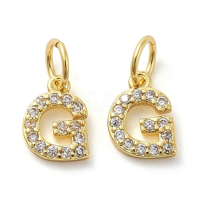 Brass Micro Pave Cubic Zirconia Pendants KK-M273-02G-G-1