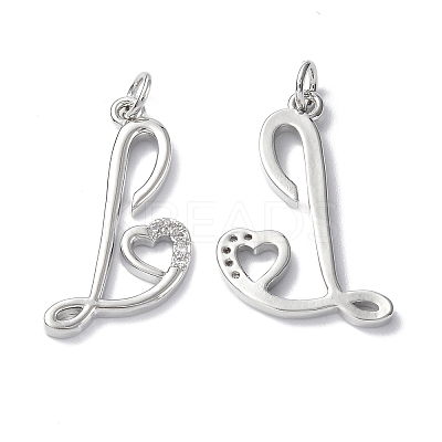 Eco-Friendly Rack Plating Brass Micro Pave Cubic Zirconia Pendants KK-F845-31P-1