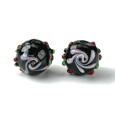 Handmade Bumpy Lampwork Beads X-FOIL-B001-08-1