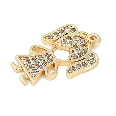 Rack Plating Brass Micro Pave Cubic Zirconia Pendants KK-H509-30G-1